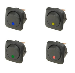 1x Kippschalter Wippschalter KFZ Rund EIN / AUS, 3-Pin, 12V / 25A, 25mm, LED - Bild 1 von 9