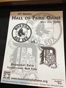 2005 BASEBALL HALL OF FAME GAME SCORECARD RED SOX/TIGERS - Picture 1 of 3