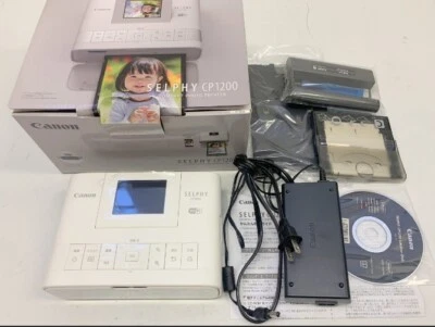 Canon Compact Photo Printer- SELPHY CP1200 White+140 photo sheets-Japan Products - Image 1 of 4