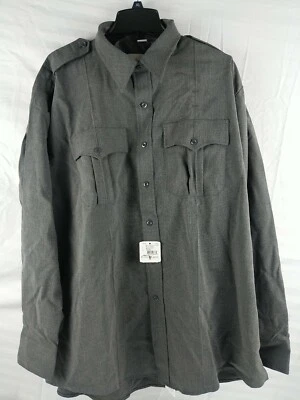 Flying Cross Mens Heather Grey Long Sleeve Deluxe Tactical Shirt Sz 18 36/37 - Image 1 of 4