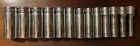 Snap On Tools Deep Socket 12 Point Chrome 1/2 Drive 13 Piece Set Made In USA