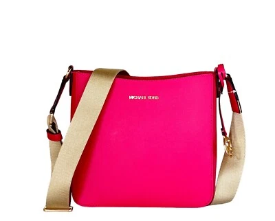 MICHAEL KORS JET SET TRAVEL SMALL SHOULDER MESSENGER BAG  ELECTRIC PINK - Image 1 of 4