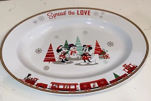 Disney parks chistmas plate serving platter mickey minnie - Picture 1 of 3