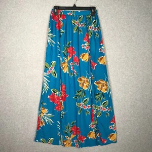 Patrons of Peace Skirt Women Small Blue Floral Maxi Slit Flowy Resort Vacation  - Picture 1 of 12