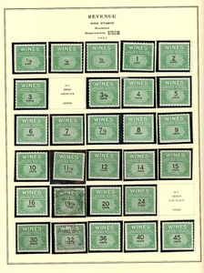 USA Scott # RE108-RE152 VF All Used except 5 Mint, BOB Wine US Stamps Cat $300 - Picture 1 of 4