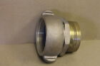 Pipe to hose adapter, 2 1/2&quot; NPT to 2 1/2&quot; NH, Straight, Bronze Firehose adapter