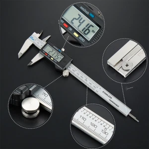 6" 150mm Electronic LED Digital Caliper Vernier CNC Micrometer Ruler Gauge Meter - Picture 1 of 4