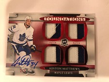 AUSTON MATTHEWS 2018 19 UPPER DECK THE CUP FOUNDATIONS QUAD PATCH AUTO /5