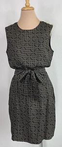 Elizabeth McKay New York Geometric Chain link Belted Silk Dress Women's 6 - Picture 1 of 6