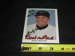 BRADY ANDERSON ORIOLES BASEBALL LEGEND SIGNED AUTOGRAPHED 3"X5" POSTCARD NICE - Picture 1 of 1