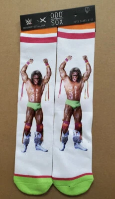 WWF/WWE Wrestling Ultimate Warrior Crew Socks New Very Cool 💪🔥🔥 - Image 1 of 3