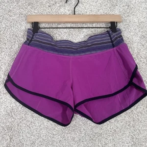 Pantalones Cortos de Velocidad Lululemon Para Mujer Talla 6 Púrpura Tinte Espacial Tiro Alto Bolsillos con Cremallera Usados en Excelente Condición - Imagen 1 de 14