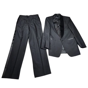 Traje Chaqueta Pantalones Esmoquin Negro Yves Saint Laurent YSL Años 70/80 De Colección 37R Como Nuevo - Imagen 1 de 22
