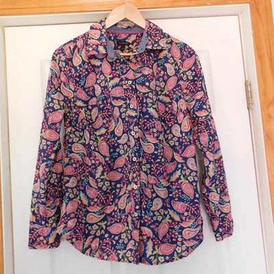 Talbots Button Down Shirt Women's Size Small Navy Pink Paisley Classic - Image 1 of 4