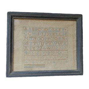 Antique American Pennsylvania 1820s Needlework ABC Sampler ~ E. Seaman 1823 ~ - Picture 1 of 10