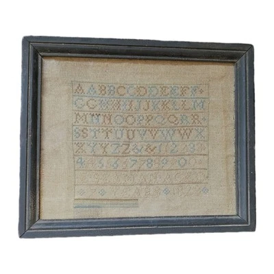 Antique American Pennsylvania 1820s Needlework ABC Sampler ~ E. Seaman 1823 ~ - Image 1 of 4