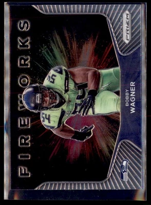 2020 Panini Prizm Football Bobby Wagner Seahawks 24 Fireworks - Image 1 of 2