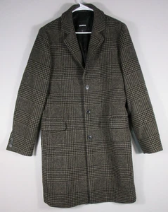 Express Herren Freizeit Knopfleiste Mantel Jacke Langarm Taschen Größe S Braun - Bild 1 von 6