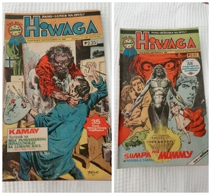 Lote de 2 cómics de terror tagalo de Filipinas Hiwaga Komiks #1460 #1341 año 1985/87 - Imagen 1 de 16