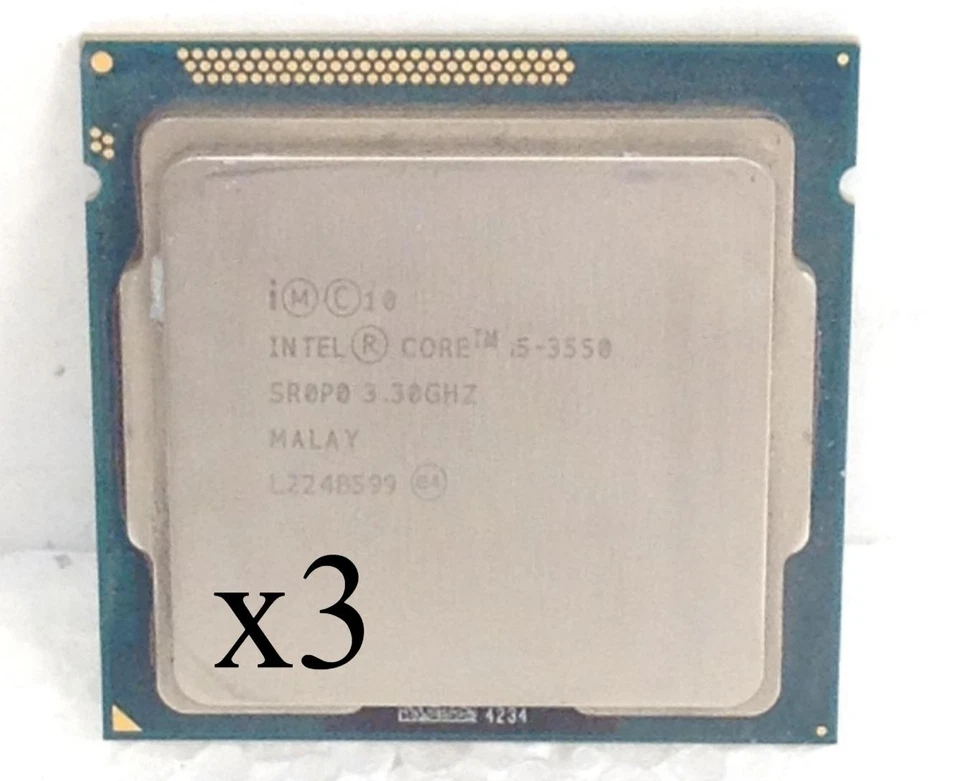 3x Intel Core i5-3550 3.30GHz LGA 1155/Socket H2 Quad-Core CPU Processor SR0P0 - Image 1 of 2