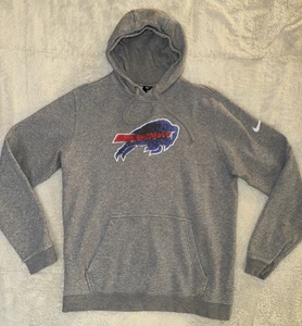 Vintage ~ Buffalo Bills Gray Hoodie ~ Distressed Logo ~ Men's Size XL - Picture 1 of 10