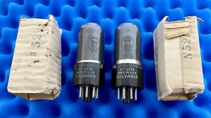 2 Sylvania JAN CHS 6V6GT/G VT-107A Vacuum Tubes NOS/Gm & mA Matched/NAVY ANCHOR - Picture 1 of 11