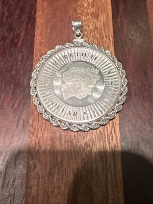 Colgante moneda plata 1 oz 1 dólar Elizabeth 11 Australia 2016toda plata esterlina Foto 1 de 4