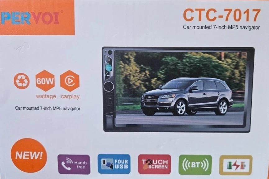 Autoradio Touchscreen 7" CTC-7017 – Bluetooth, USB, CarPlay, Hands-Free - Immagine 1 di 1