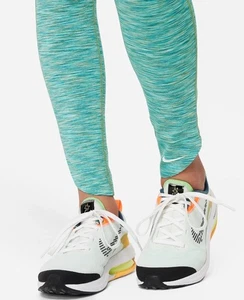 Nike Dri-Fit Girls High-Rise Athletic Training Heather Green Leggings Large - Picture 1 of 17