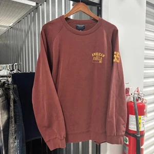 American Eagle Outfitters Mens XL Maroon Crewneck Sweatshirt 1977 55 - Picture 1 of 5