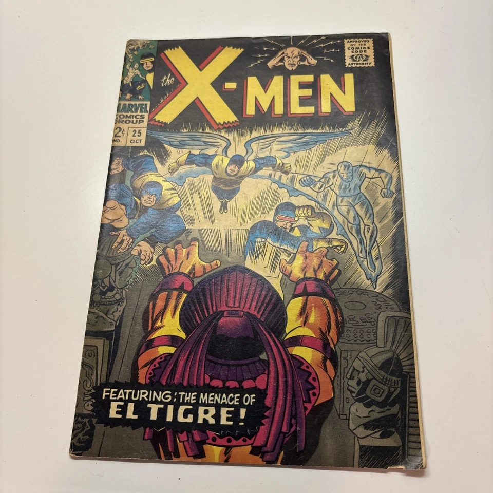 X-Men #25 Bonito superhéroe de la Edad de Plata sin restaurar de colección Marvel Comic 1966 en muy buena condición Foto 1 de 4