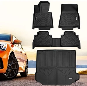 Floor Mats 2nd Row & Trunk Mat BMW X5 2019-2025 All Weather TPE Car Cargo Liner - Picture 1 of 7
