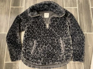 Maglione Abercrombie & Fitch pelliccia sintetica oversize XS stampa animalier - Foto 1 di 4