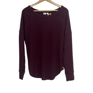 Tentree Camicia Manica Lunga Donna Taglia Media Mulberry Waffle Maglia Pullover NUOVO - Foto 1 di 12