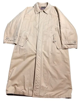 Paul Stuart Trench Coat Overcoat Men’s Size 46 Tan Wool Lined Made In Italy - Image 1 of 4