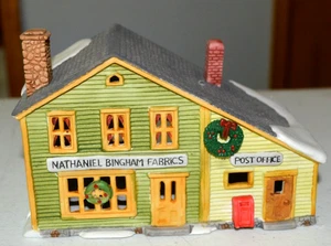 Dept 56 New England Village Series - Nathaniel Bingham Fabrics & Post Office - Picture 1 of 6