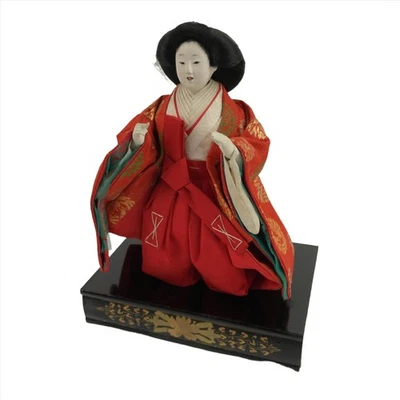 Boneca japonesa Hina dia das meninas festival tribunal Lady Matsuri madeira seda quimono ID562 - Imagem 1 de 4