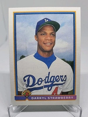 Darryl Strawberry 1991 Bowman Baseball Card Los Angeles Dodgers - Image 1 of 3