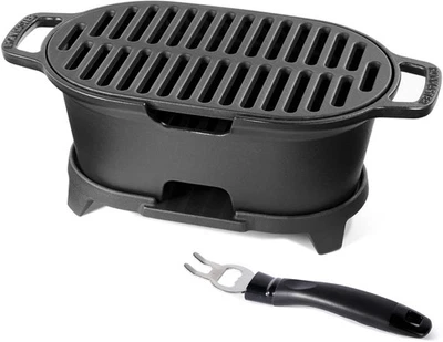 IronMaster Mini 100% Cast Iron Hibachi Grill Tabletop Portable Charcoal BBQ - Image 1 of 4