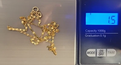 Cadena de eslabones estilo GUCCI oro 10 Kt cadena nueva 1 mm 1,5 grs Foto 1 de 4