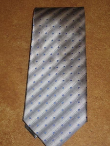 Necktie Pure Silk Daniel Craig NWT Silver & Blue Dot Men's Accessory - Picture 1 of 1