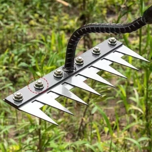 8 Teeth Carbon Steel Garden Weeding Rake Garden Heavy Duty Metal Rakes Tool UK - Picture 1 of 5