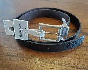 Goodfellow & Co Mens 32mm Reversible Black Brown Belt Size L 36-40 Silver Buckle - Picture 1 of 8