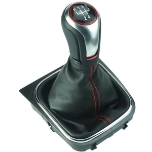 Schaltsack Schaltmanschette Schaltknauf 5 Gang Silber pasend f VW Golf 5 6 Jetta - Bild 1 von 3