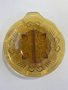 Amber Indiana Glass Co Divided Dish Relish Candy Nut Trinket Vtg Cottage Core - Imagen 1 de 7