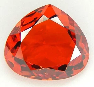 18 CARATS EXCELLENT HAND CUT FANCY PEAR SHAPE ORANGE CUBIC ZIRCONIA CZ - Picture 1 of 4