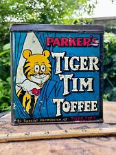 Parker's Tiger Tim Bruin Boys Comic Shop Display Advertising Toffee Tin c1920s