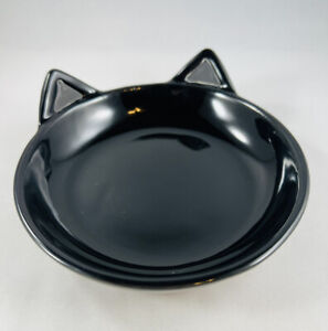 Prima Pet Black Ceramic Cat Bowl Food/Water Dish 5" Diameter