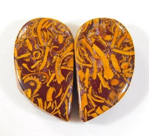 Par de piedras preciosas de cabujón de lujo de jaspe natural Mariam de 30 quilates 23x13x5 mm UU = 0296 - Imagen 1 de 6