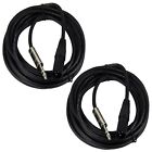 2 15FT XLR 3-Pin Male to 1/4" Mono Plug Shielded Cable Guitar Mic DJs Cable Cord